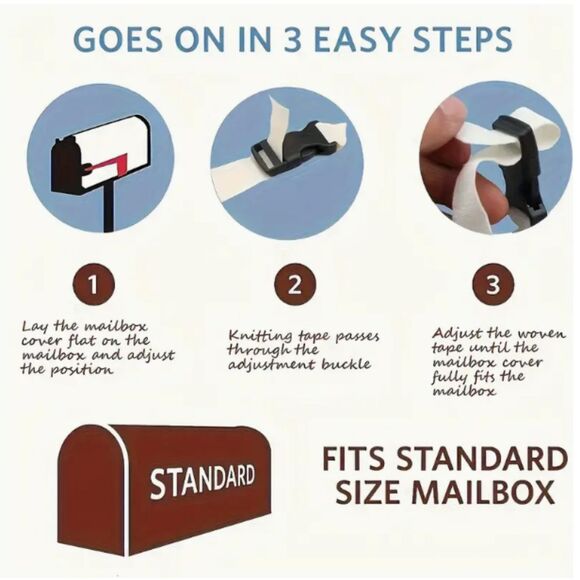 Christmas MailBox Cover Red 21x18in Adjustable strap and buckle NEW - Picture 3 of 3